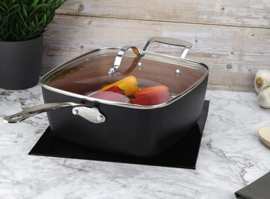 SARTEN MARMICOC MULTIUSO SPRING NEGRO 24 CM ALUMINIO 4 PIEZAS - 12