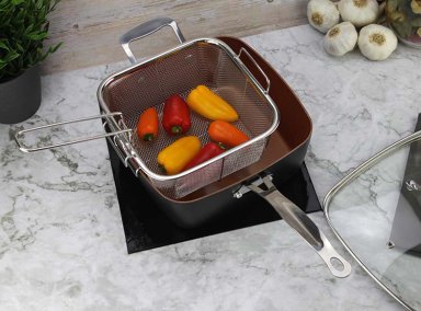 SARTEN MARMICOC MULTIUSO SPRING NEGRO 24 CM ALUMINIO 4 PIEZAS - 13