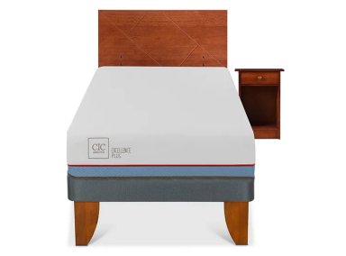 JUEGO DE DORMITORIO CIC CAMA EUROPEA EXCELLENCE PLUS 1 PLAZA + SET NEW VILLARRICA - 1