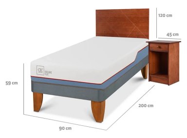 JUEGO DE DORMITORIO CIC CAMA EUROPEA EXCELLENCE PLUS 1 PLAZA + SET NEW VILLARRICA - 3