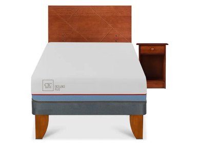 JUEGO DE DORMITORIO CIC CAMA EUROPEA EXCELLENCE PLUS 1.5 PLAZAS + SET NEW VILLARRICA - 1
