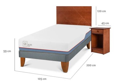 JUEGO DE DORMITORIO CIC CAMA EUROPEA EXCELLENCE PLUS 1.5 PLAZAS + SET NEW VILLARRICA - 3