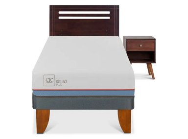 JUEGO DE DORMITORIO CIC CAMA EUROPEA EXCELLENCE PLUS 1 PLAZA + SET NEW MUNICH - 1