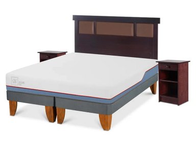 JUEGO DE DORMITORIO CIC CAMA EUROPEA EXCELLENCE PLUS BD 2 PLAZAS + SET NEW DUBLIN CHOCOLATE - 2