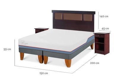JUEGO DE DORMITORIO CIC CAMA EUROPEA EXCELLENCE PLUS BD 2 PLAZAS + SET NEW DUBLIN CHOCOLATE - 3