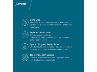 LAVADORA SECADORA FENSA PERFECT CARE 11WD 11KG 7KG BLANCO - 7