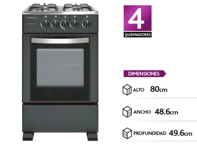 COCINA A GAS SINDELEN CH-5050NG 4 PLATOS NEGRO - 1