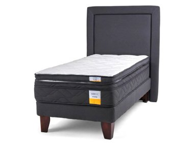 JUEGO DE DORMITORIO DRIMKIP CAMA EUROPEA 1.5 PLAZAS + RESPALDO + TOPPER - 1