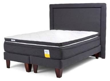 JUEGO DE DORMITORIO DRIMKIP CAMA EUROPEA 2 PLAZAS + RESPALDO + TOPPER - 1