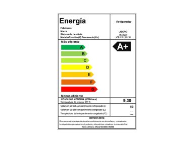 FRIGOBAR LIBERO LFB-101N 83L NEGRO - 6