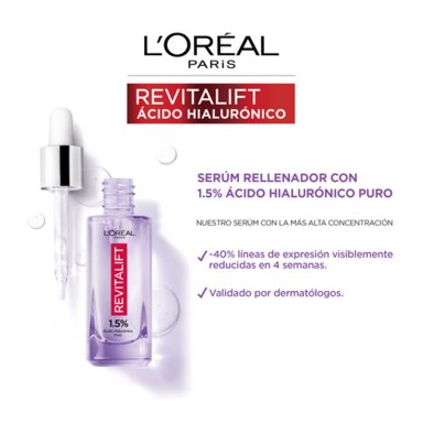CONTORNO DE OJOS LOREAL SERUM RELLENADOR DERMO EXPERTISE REVITALIFT 30 ML 0.015 ÁCIDO HIALURÓNICO - 4