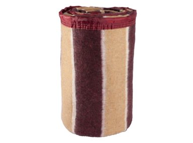 FRAZADA ANDES LISTADA 1.5 PLAZAS 210 X 160 CM BEIGE BURDEO - 1