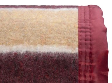 FRAZADA ANDES LISTADA 1.5 PLAZAS 210 X 160 CM BEIGE BURDEO - 2
