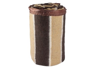 FRAZADA ANDES LISTADA 1.5 PLAZAS 210 X 160 CM BEIGE CAFE - 1
