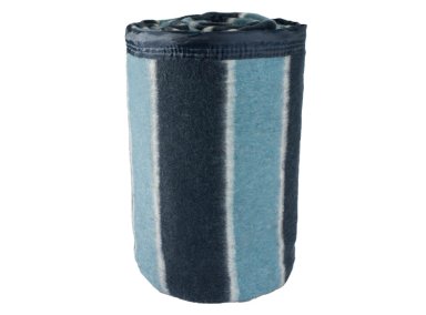FRAZADA ANDES LISTADA 1.5 PLAZAS 210 X 160 CM AZUL CELESTE - 1