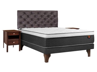 JUEGO DE DORMITORIO CELTA CAMA EUROPEA EVEREST BD 2 PLAZAS + SET CAPITONE - 1