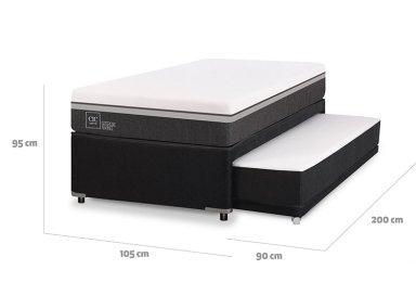 CAMA DIVAN CIC ORTOPEDIC ADVANCE BLACK 1.5 PLAZAS GRIS - 3