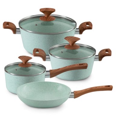 BATERIA DE COCINA ILKO GRANITO MENTA X7 - 1