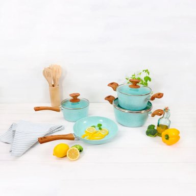 BATERIA DE COCINA ILKO GRANITO MENTA X7 - 6