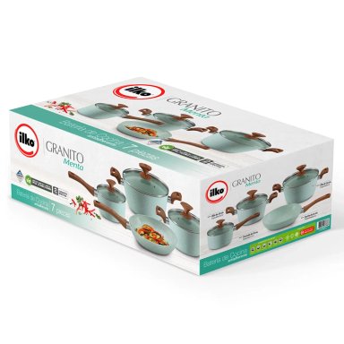 BATERIA DE COCINA ILKO GRANITO MENTA X7 - 7
