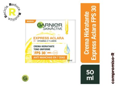 CREMA FACIAL GARNIER HIDRATANTE EXPRESS ACLARA SPF 30 50 ML - 1