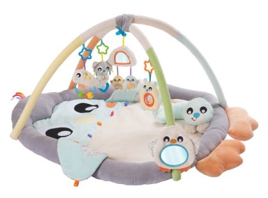 GIMNASIO BEBÉ PLAYGRO ACURRUCAMEN PINGÜINO GRIS - 1