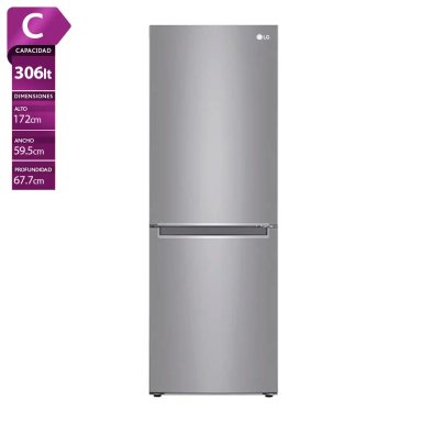 REFRIGERADOR BOTTOM FREEZER LG LB33MPP 306L NO FROST PLATA - 1