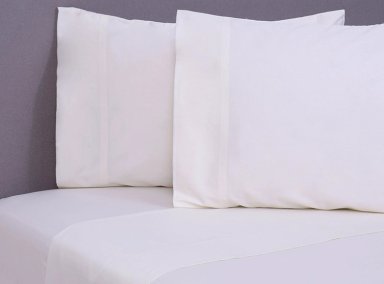 JUEGO DE SÁBANAS FABRICS SÚPER KING 300 HILOS ALGODÓN CRUDO LISO - 1