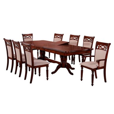 JUEGO DE COMEDOR RIPLEY HOME BRITISH 6 SILLAS 2 SITIALES EXTENSIBLE CAFÉ - 2