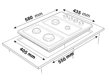 ENCIMERA A GAS SINDELEN CEG-4600 4 PLATOS ACERO - 4