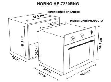HORNO ELÉCTRICO SINDELEN EMPOTRABLE HE-7220R NEGRO - 4