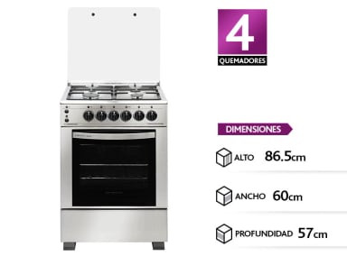 COCINA A GAS SINDELEN CH-6700IN 4 PLATOS ACERO - 1