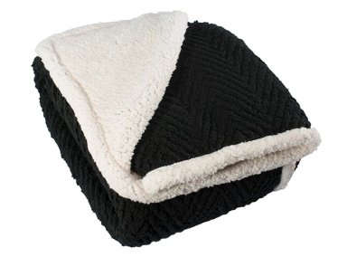 FRAZADA ANDES ESPIGA CHIPORRO 1.5 PLAZAS 210 CM NEGRO - 1