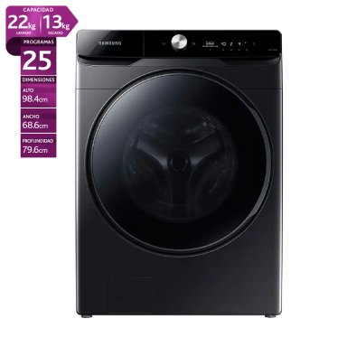 LAVADORA SECADORA SAMSUNG WD22T6500GV 22KG/13KG NEGRO - 1