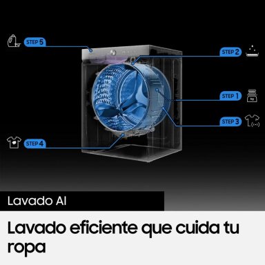 LAVADORA SECADORA SAMSUNG WD22T6500GV 22KG/13KG NEGRO - 7