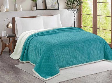 FRAZADA ANDES PANAL CHIPORRO 2 PLAZAS 210 X 210 CM TURQUESA - 1
