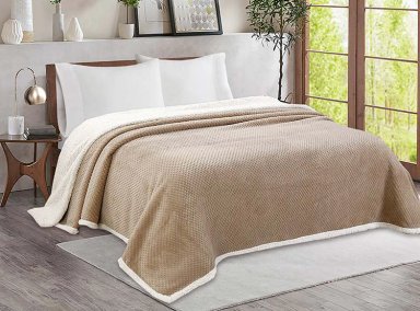 FRAZADA ANDES PANAL CHIPORRO 2 PLAZAS 210 X 210 CM BEIGE - 1