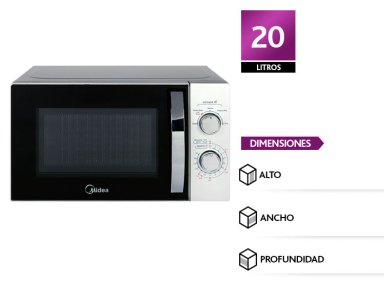 MICROONDAS MIDEA 20 L MMP-20NCJ9 MECÁNICO PLATO GIRATORIO - 1
