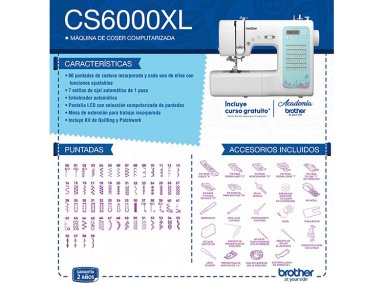 MÁQUINA DE COSER COMPUTARIZADA BROTHER CS6000XL - 6