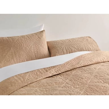 CUBRECAMA RIPLEY HOME FLORAL 2 PLAZAS TAUPE - 2