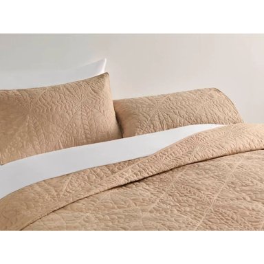 CUBRECAMA RIPLEY HOME FLORAL KING TAUPE - 2