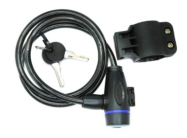 CANDADO OXFORD CABLE CON LLAVE ACERO NEGRO - 1