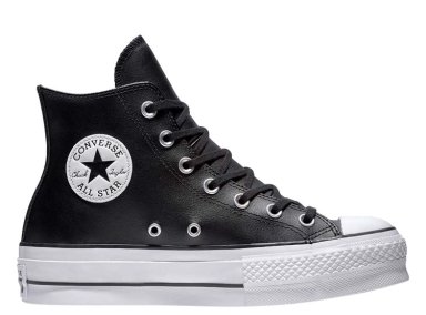 ZAPATILLAS MUJER CONVERSE URBANAS NEGRO CHUCK TAYLOR ALL STAR LIFT HI CUERO - 1