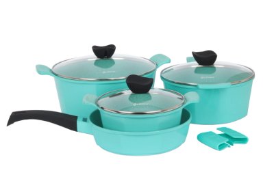 BATERÍA DE COCINA LOVEN EBBA MENTA 7 PIEZAS - 1