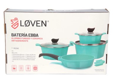 BATERÍA DE COCINA LOVEN EBBA MENTA 7 PIEZAS - 6