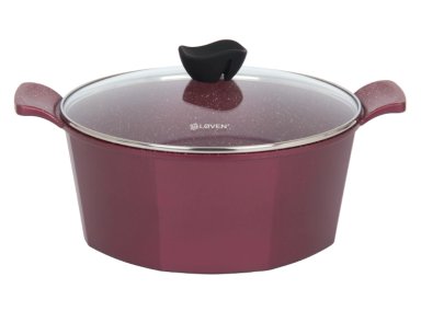 BATERÍA DE COCINA LOVEN EBBA BURGUNDY BURDEO 7 PIEZAS - 2