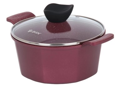 BATERÍA DE COCINA LOVEN EBBA BURGUNDY BURDEO 7 PIEZAS - 4