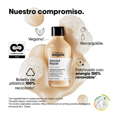 SHAMPOO REPARACIÓN L'ORÉAL PROFESSIONNEL REPARACIÓN CABELLO DAÑADO ABSOLUT REPAIR 300 ML - 8