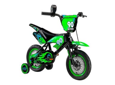 BICICLETA INFANTIL OXFORD MOTOBIKE NEGRO/VERDE ARO 12 - 2