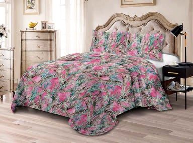 CUBRECAMA QUILT ILLUSIONS KING MULTICOLOR ESTAMPADO FIORA - 1